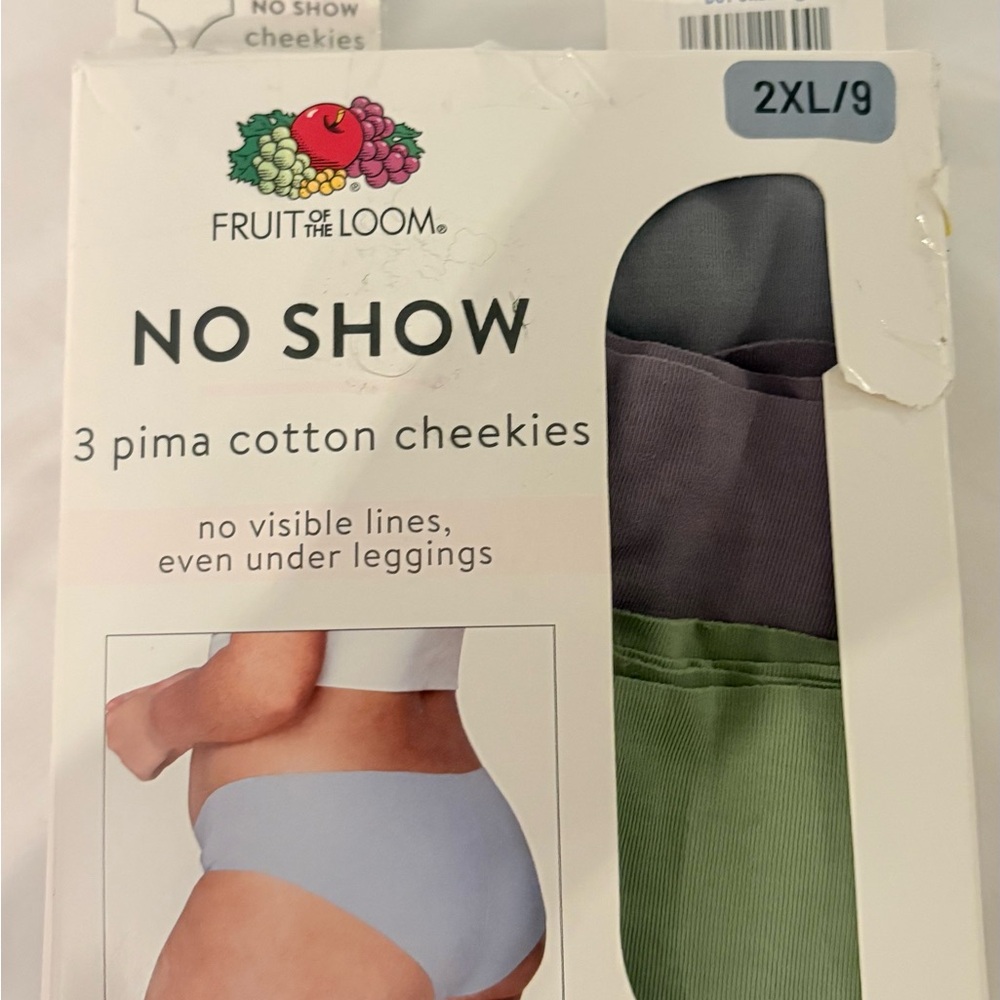 Fruit of the Loom Kids No Show Pima Cotton Cheekies - Green Purple & Gray (2XL)